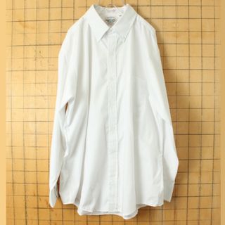 80s USA製 オックスフォード ボタンダウンシャツ ホワイト XL ss17(シャツ)