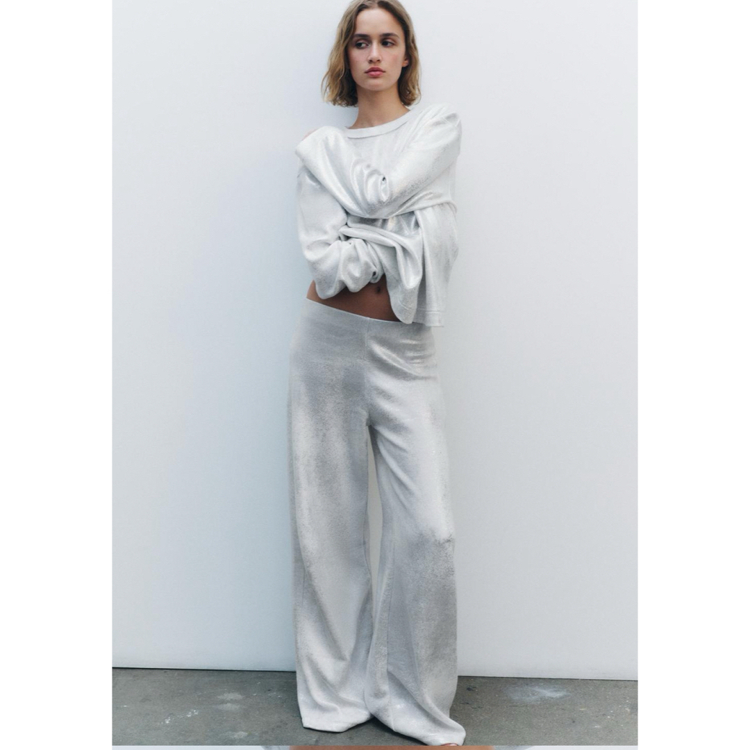 ZARA - ✤ZARA✤SOFTメタリックパンツ:Mサイズの通販 by ZARA - ✤ZARA✤SOFTメタリックパンツ:Mサイズの通販 by