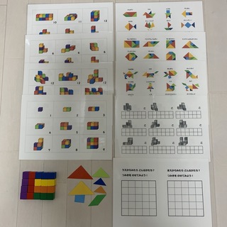 幼児　小学生　　算数　図形教材　タングラム　積み木20個(語学/参考書)