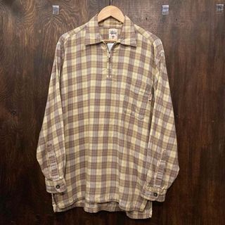 ステューシー(STUSSY)のstussy 90s 白タグ 長袖 チェックシャツ USA オールドステューシー(シャツ)