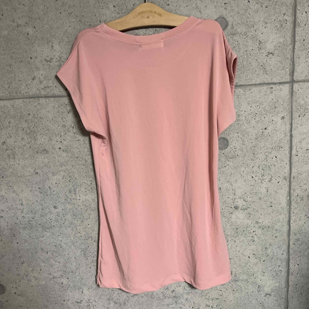 とろみTシャツMフリーサイズ★韓国産ピンク在庫E レディースのトップス(Tシャツ(半袖/袖なし))の商品写真