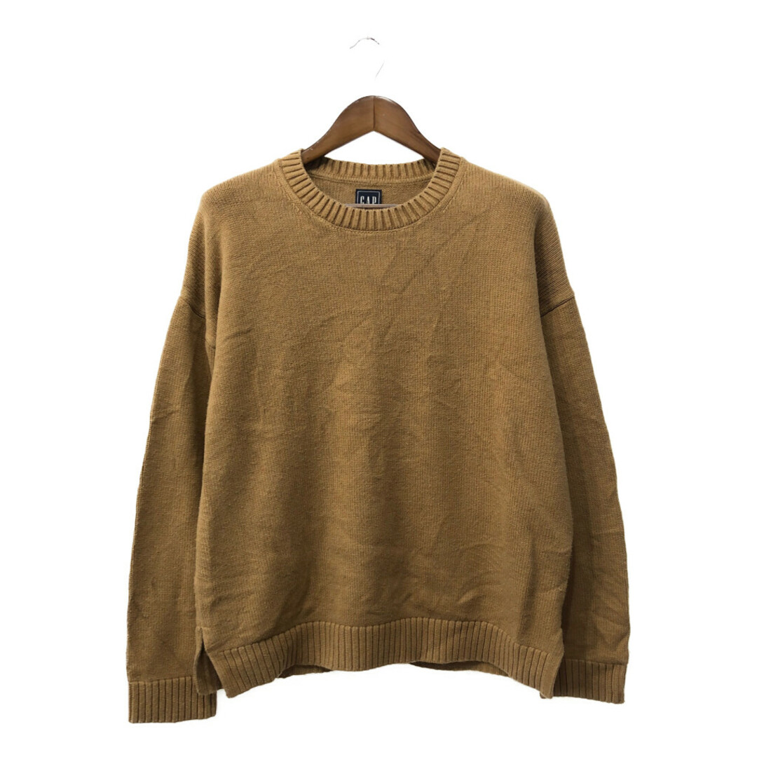 GAP(ギャップ)のGAP ギャップ コットンリブニット セーター スリット ベージュ (メンズ L) 中古 古着 Q3843 メンズのトップス(ニット/セーター)の商品写真