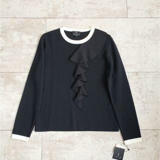 ランバンコレクション(LANVIN COLLECTION)の未使用 ランバンコレクション ☆ ウール バイカラ― ニット プルオーバー 38(ニット/セーター)