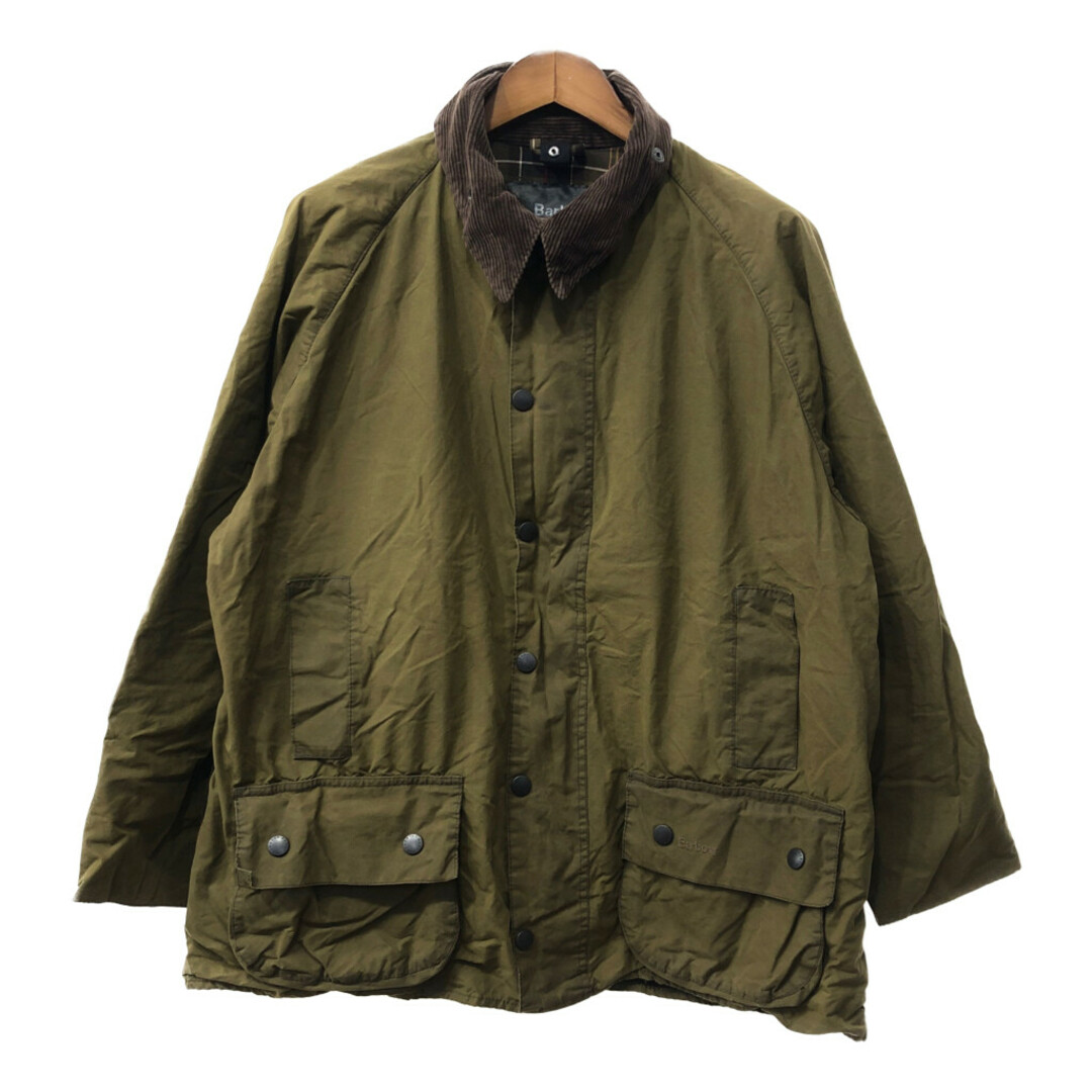 Barbour(バーブァー)のイギリス製 Barbour バブアー BEAUFORT ビューフォート オイルドジャケット ラグラン カーキ (メンズ C48) 中古 古着 Q3851 メンズのジャケット/アウター(その他)の商品写真