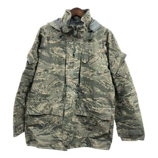 2000年代～ 米軍実物 U.S.AIRFORCE APECS GORETEXパーカー 防水 ミリタリー ABUカモ グリーン (メンズ LARGE LONG) 中古 古着 Q3865(ミリタリージャケット)