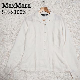 マックスマーラ(Max Mara)の高級　MaxMara　シルク100％長袖ブラウス　XL長袖ブラウス　長袖シャツ(シャツ/ブラウス(長袖/七分))