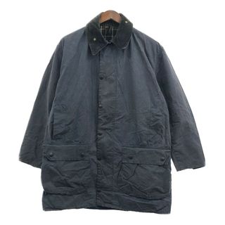 バーブァー(Barbour)の80年代 Barbour バブアー BORDER オイルドジャケット 防寒 ネイビー (メンズ 42) 中古 古着 Q3879(その他)