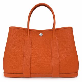 エルメス(Hermes)のエルメス ガーデンパーティ TPM 30 ハンドバッグ ネゴンダ レザー カプシーヌ オレンジ シルバー金具 U刻印 箱付 HERMES（新品・未使用品）(ハンドバッグ)