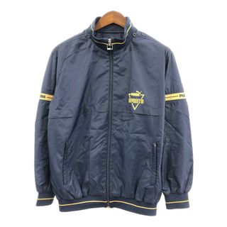 PUMA プーマ スイングトップ スポーツ ワンポイントロゴ ネイビー (メンズ Ｌ相当) 中古 古着 Q3888