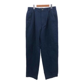 TOMMY HILFIGER - TOMMY HILFIGER トミーヒルフィガー 2タックパンツ アメカジ ネイビー (メンズ 33/30) 中古 古着 Q3881