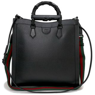 グッチ(Gucci)のグッチ ダイアナ ラージ 3WAY ショルダー トート ハンドバッグ 斜め掛け レザー バンブー ソーブラック 黒 ブラック金具 703218 GUCCI（未使用　展示品）(トートバッグ)