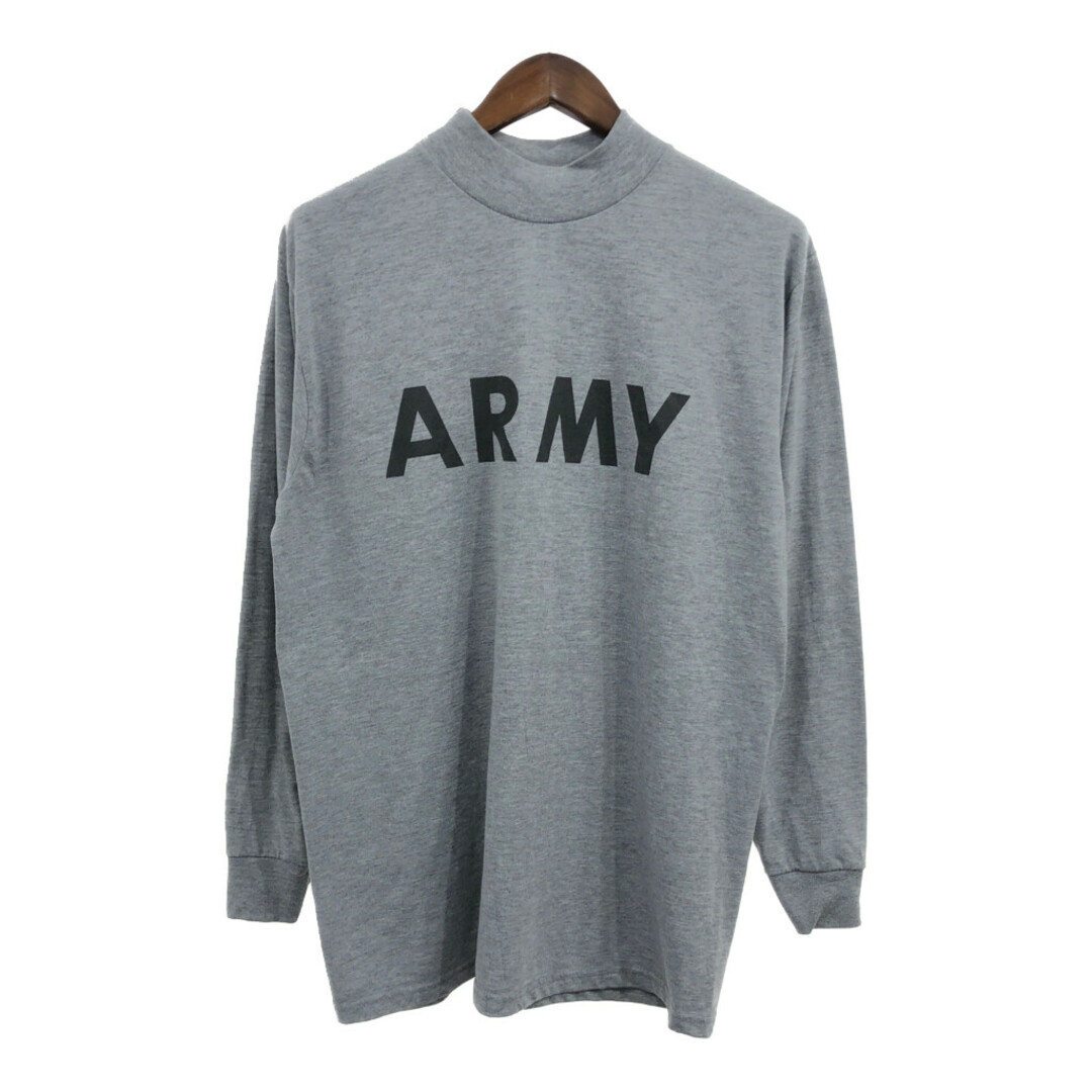 米軍実物 U.S.ARMY ARMY 長袖Ｔシャツ ミリタリー グレー (メンズ MEDIUM) 中古 古着 Q3916 メンズのトップス(Tシャツ/カットソー(七分/長袖))の商品写真