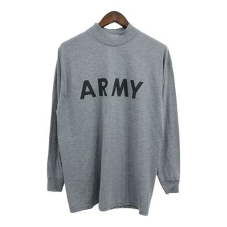 米軍実物 U.S.ARMY ARMY 長袖Ｔシャツ ミリタリー グレー (メンズ MEDIUM) 中古 古着 Q3916(Tシャツ/カットソー(七分/長袖))