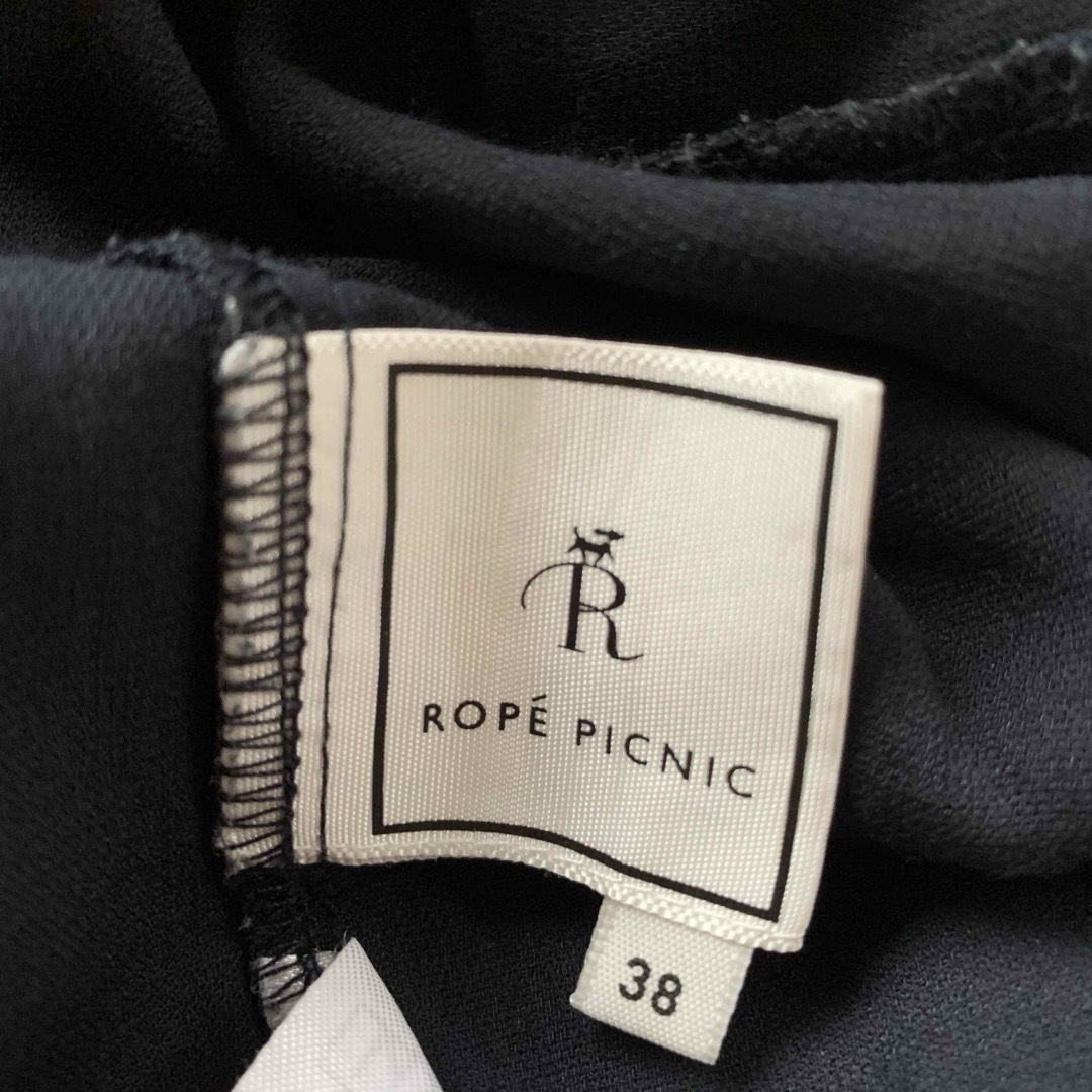 Rope' Picnic(ロペピクニック)のロペピクニック 38 M カットソー ブラウス 2way フリル袖 ブラック 黒 レディースのトップス(シャツ/ブラウス(長袖/七分))の商品写真