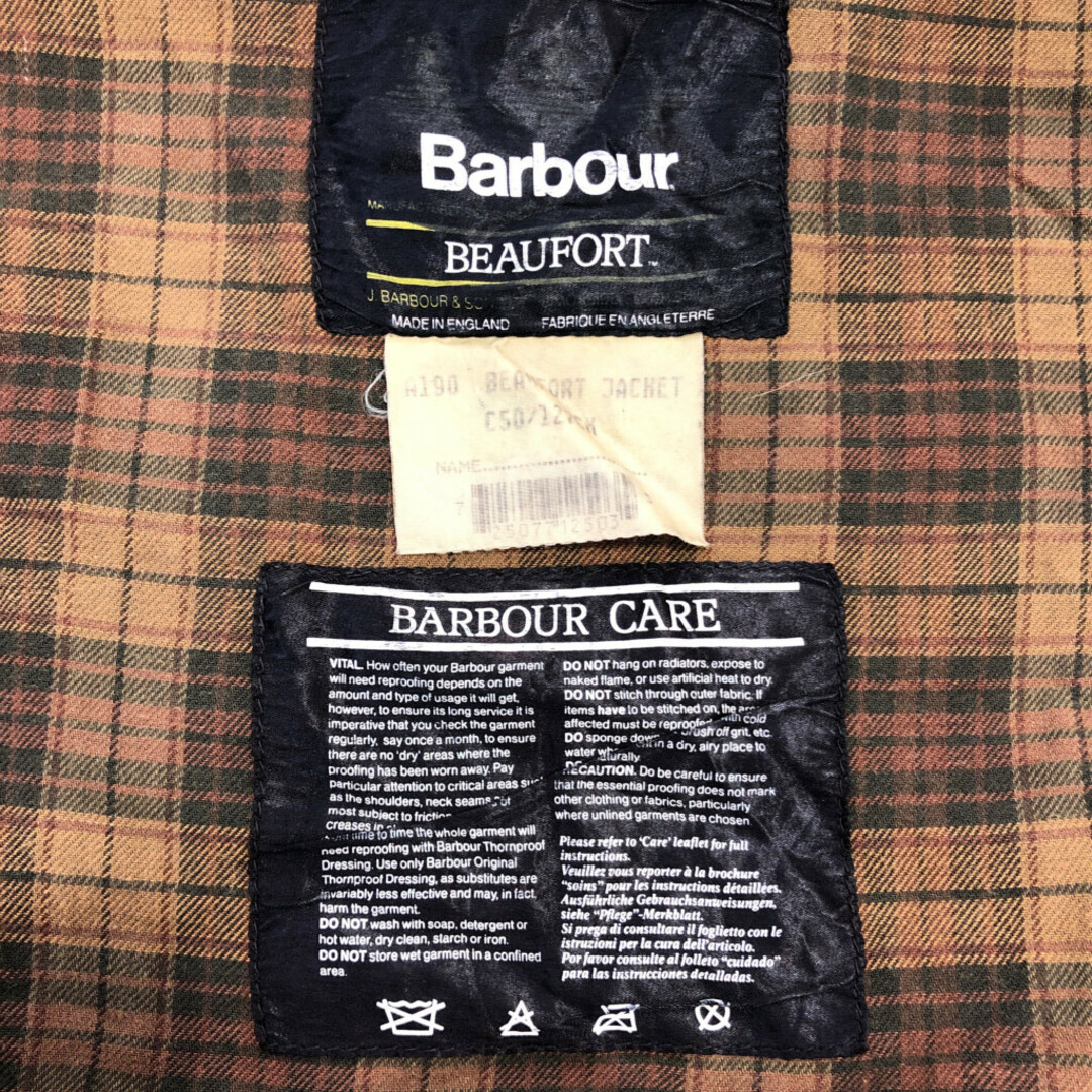 Barbour(バーブァー)の90年代 イングランド製 Barbour バブアー BEAUFORT ビューフォート ワインレッド (メンズ C50) 中古 古着 Q3873 メンズのジャケット/アウター(その他)の商品写真