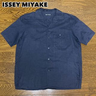 ISSEY MIYAKE イッセイミヤケ オープンカラーシャツ リネン100