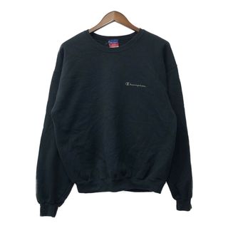 チャンピオン(Champion)の2000年代～ Champion チャンピオン リバースウィーブ スウェット ワンポイントロゴ ブラック (メンズ L) 中古 古着 Q3935(スウェット)