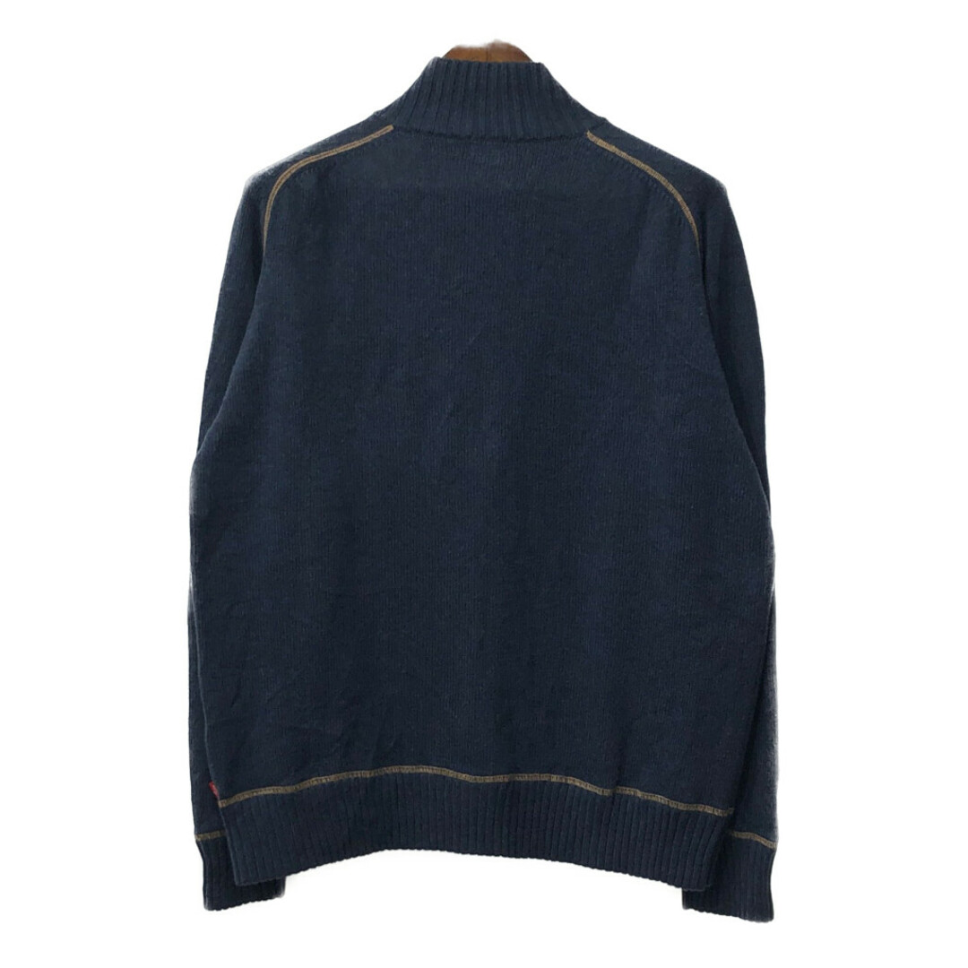 Levi's(リーバイス)のLevi's リーバイス フルジップ ドライバーズニット セーター アメカジ ネイビー (メンズ L) 中古 古着 Q3971 メンズのトップス(ニット/セーター)の商品写真