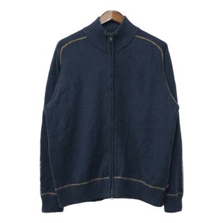 リーバイス(Levi's)のLevi's リーバイス フルジップ ドライバーズニット セーター アメカジ ネイビー (メンズ L) 中古 古着 Q3971(ニット/セーター)