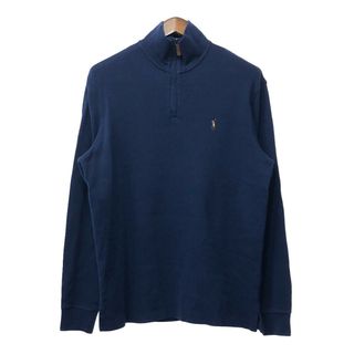 ポロラルフローレン(POLO RALPH LAUREN)のPolo by Ralph Lauren ポロ ラルフローレン ハーフジップ ドライバーズニット セーター ワンポイント ネイビー (メンズ M) 中古 古着 Q3978(ニット/セーター)