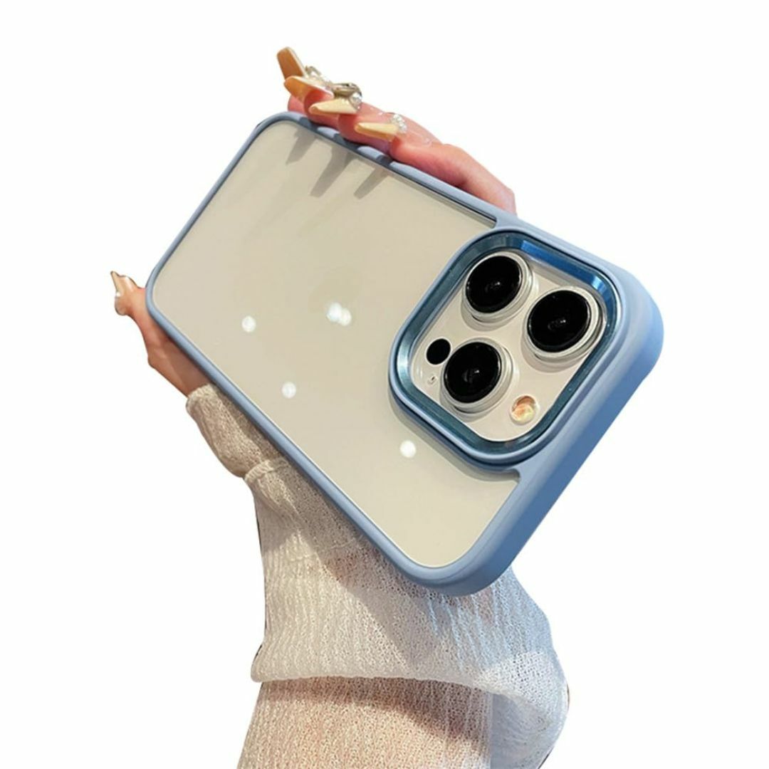 【色: ブルー】iPhone 13 Pro ケース ストラップホール付き クリア スマホ/家電/カメラのスマホアクセサリー(その他)の商品写真
