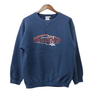 PUMA - 90年代 PUMA プーマ NFL デンバー・ブロンコス スウェット アメフト プロチーム ロゴ ネイビー (メンズ L) 中古 古着 Q3980