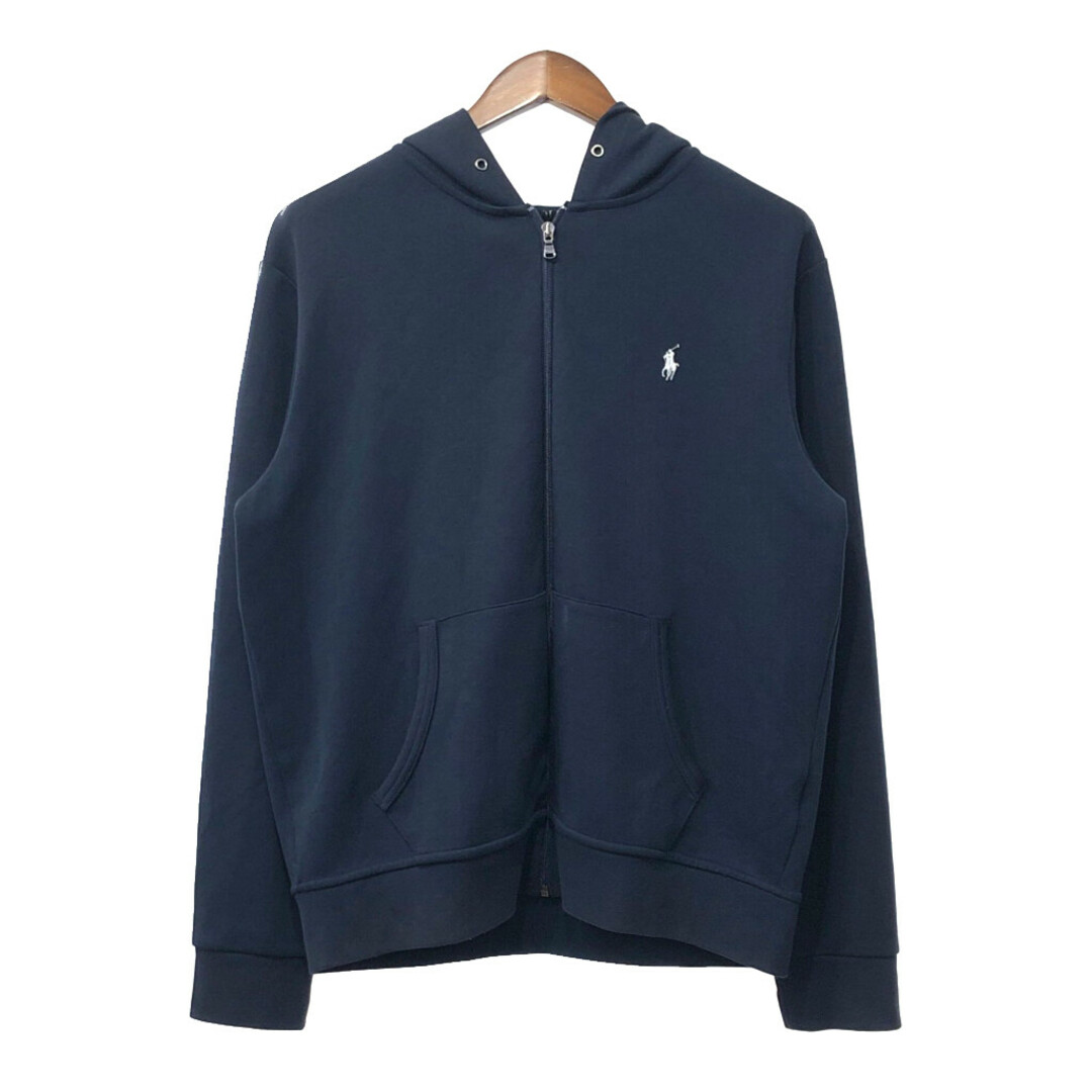 POLO RALPH LAUREN(ポロラルフローレン)のPolo by Ralph Lauren ポロ ラルフローレン フルジップ スウェット パーカー アメカジ ネイビー (メンズ L) 中古 古着 Q3968 メンズのトップス(パーカー)の商品写真