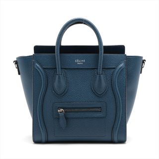 celine - セリーヌ  レザー  ネイビー レディース ハンドバッグ