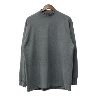 ナイキ(NIKE)の90年代 USA製 NIKE ナイキ モックネック 長袖Ｔシャツ スポーツ ワンポイントロゴ グレー (メンズ XL) 中古 古着 Q3996(Tシャツ/カットソー(七分/長袖))