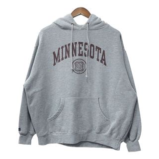 JANSPORT ジャンスポーツ MINNESOTA ミネソタ カレッジ  スウェット パーカー グレー (メンズ XL) 中古 古着 Q3994(パーカー)