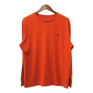 ポロラルフローレン(POLO RALPH LAUREN)のPolo by Ralph Lauren ポロ ラルフローレン 長袖Ｔシャツ ワンポイントロゴ オレンジ (メンズ L) 中古 古着 Q4026(Tシャツ/カットソー(七分/長袖))