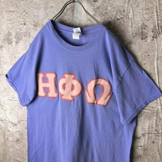 no.176 【希少】ラベンダーカラー　Tシャツ　古着　オメガ　ギリシャ文字