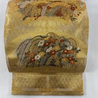 袋帯 美品 秀品 お太鼓柄 正絹 【中古】(帯)