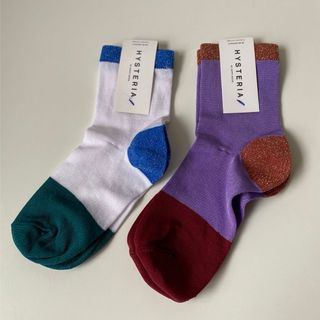 ハッピーソックス(Happy Socks)のハッピーソックス レディース 2セット HYSTERIA ラメ バイカラー(ソックス)