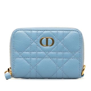 ディオール(Dior)の美品 ディオール カナージュ ロゴ カードケース 小銭入れ レザー レディース Dior 【228-46593】(パスケース/IDカードホルダー)