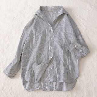 ユナイテッドアローズグリーンレーベルリラクシング(UNITED ARROWS green label relaxing)のグリーンレーベルリラクシング　ストライプ　長袖　シャツ　スキッパー　ゆったり(シャツ/ブラウス(長袖/七分))