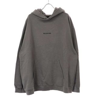 バレンシアガ(Balenciaga)のBALENCIAGA バレンシアガ Medium Fit ロゴ刺繍プルオーバーパーカー 600583 TNVH1 チャコール XXL(パーカー)