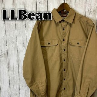 L.L.Bean - LLBEAN　エルエルビーン　シャツジャケット　サイズＬ　裏地あり　メンズ古着