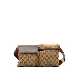 グッチ(Gucci)のグッチ GGキャンバス シェリーライン ウエストポーチ ボディバッグ 28566 キャンバス レディース GUCCI 【214-47503】(ボディバッグ/ウエストポーチ)