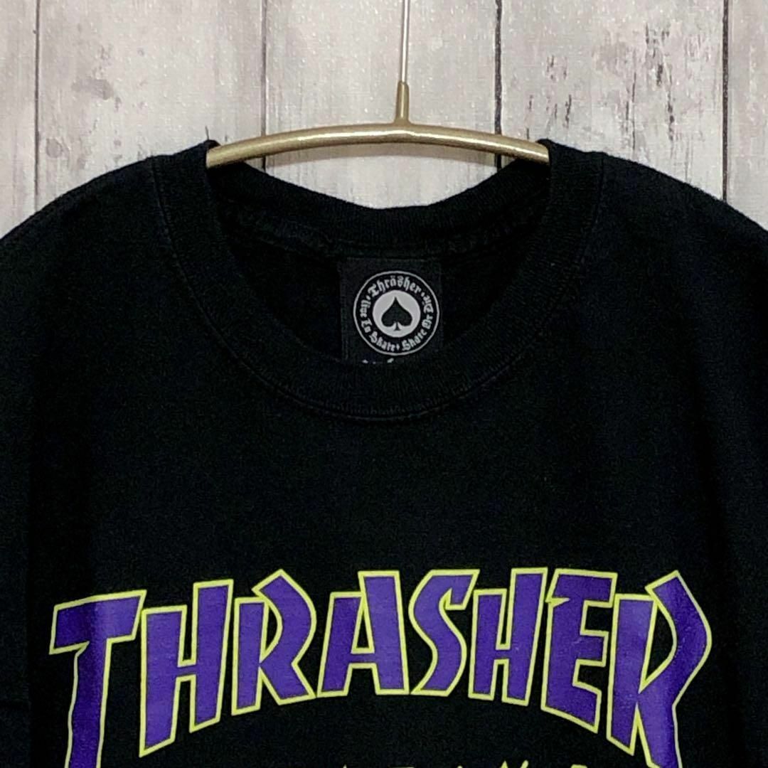 THRASHER(スラッシャー)のスラッシャー　半袖Ｔシャツ　サイズＭ　黒ブラック　紫ロゴ　メンズ　古着 その他のその他(その他)の商品写真