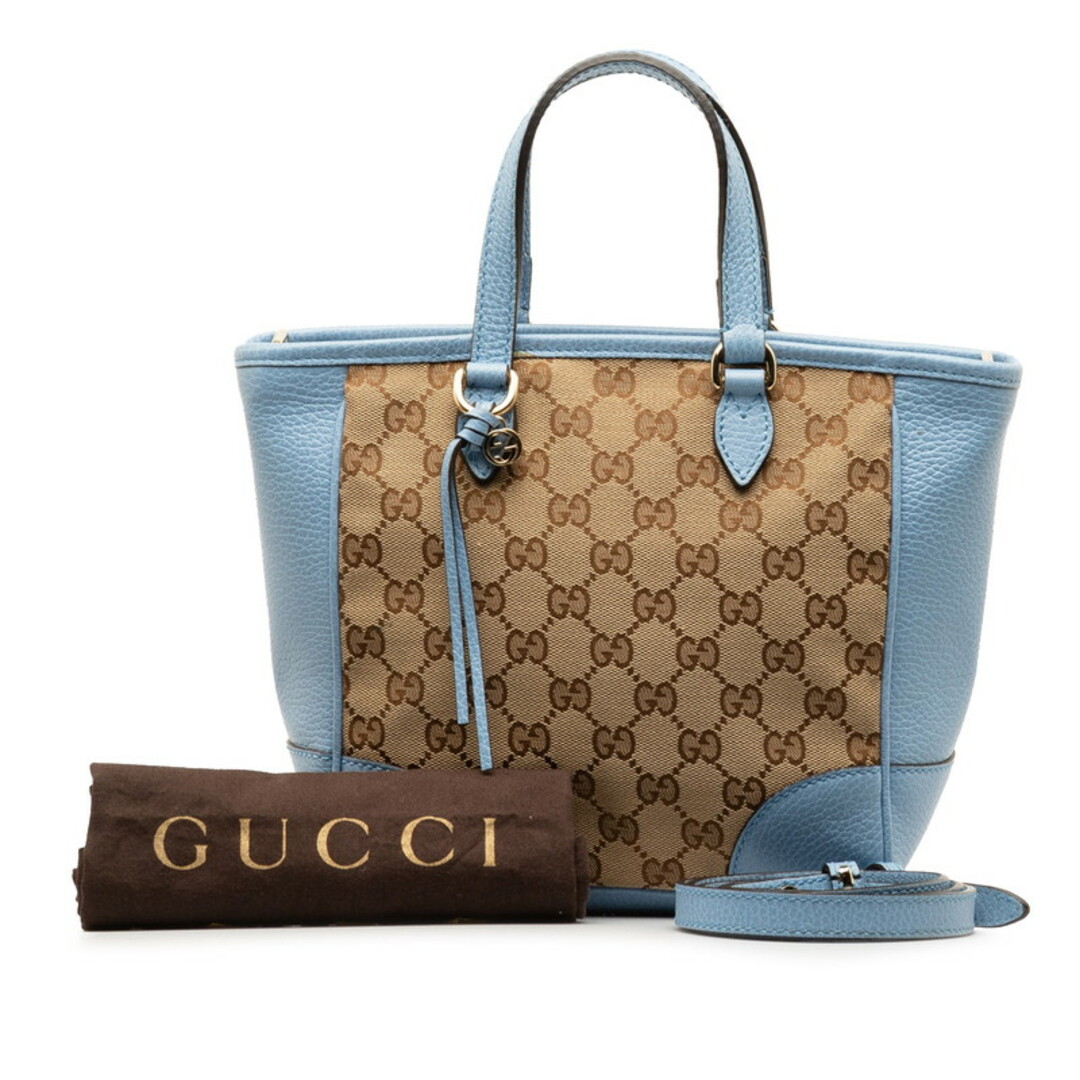 Gucci(グッチ)の美品 グッチ GGキャンバス ハンドバッグ ショルダーバッグ 2WAY 449241 レザー レディース GUCCI 【222-47566】 レディースのバッグ(ハンドバッグ)の商品写真