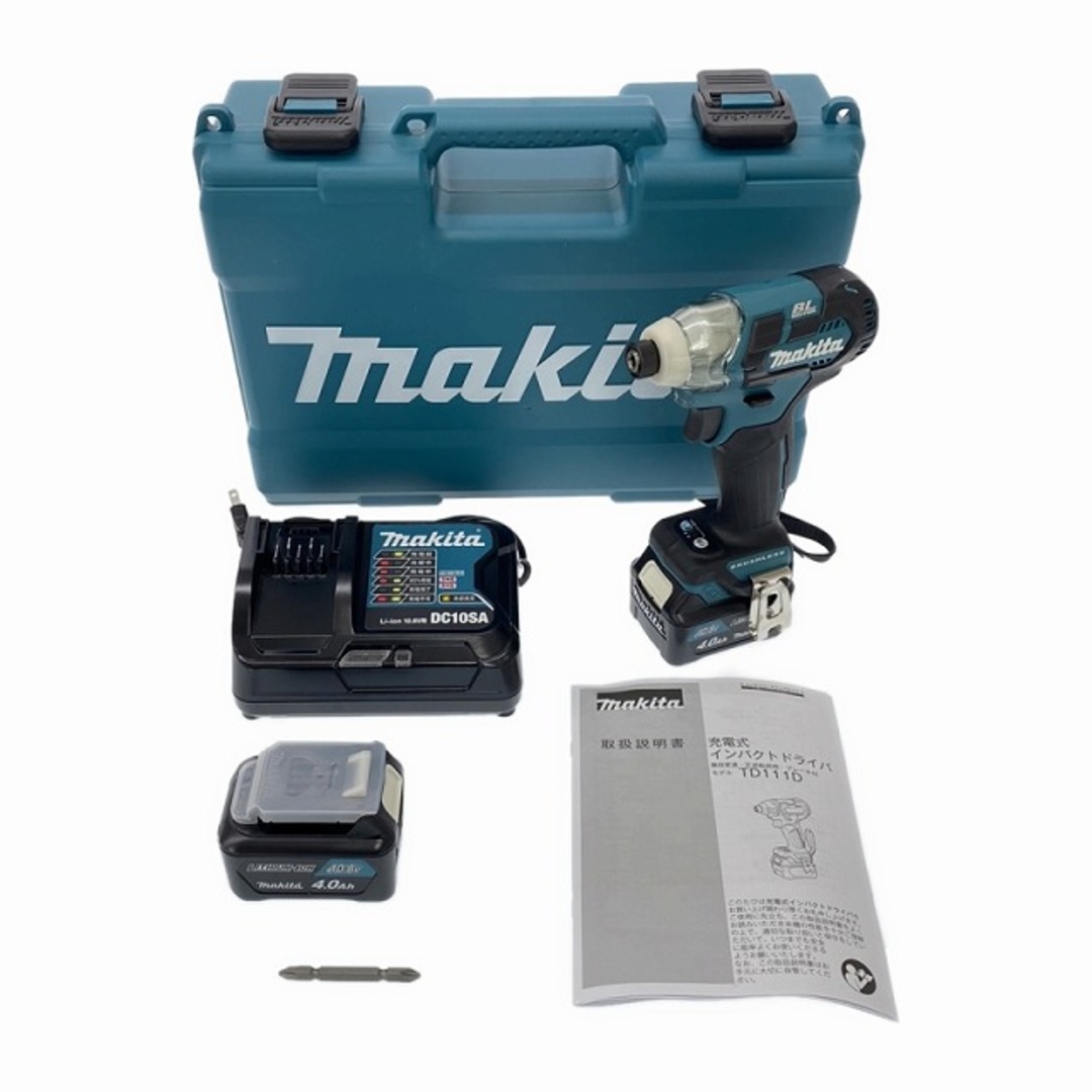 Makita(マキタ)の☆未使用品☆ makita マキタ 10.8V 充電式インパクトドライバ TD111DSMX 4.0Ahバッテリー2個(BL1040B) 充電器(DC10SA) ケース付 89329 自動車/バイクのバイク(工具)の商品写真