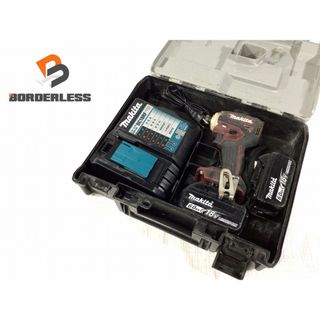 マキタ(Makita)の☆中古品☆ ケースオマケ付き♪ makita マキタ 18V 充電式インパクトドライバ TD172D 赤 バッテリ2個 充電器付き ※コメント必読 89495(工具)