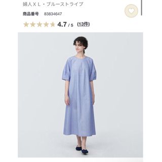 ムジルシリョウヒン(MUJI (無印良品))の無印良品　涼感ブロードプルオーバー半袖ワンピース(ひざ丈ワンピース)