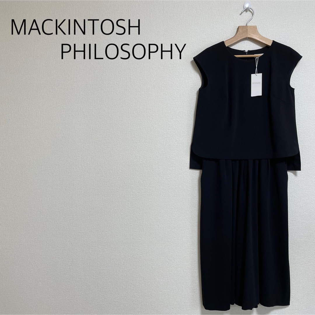 MACKINTOSH PHILOSOPHY(マッキントッシュフィロソフィー)の【新品タグ付】MACKINTOSH PHILOSOPHYオールインワン　黒　36 レディースのパンツ(オールインワン)の商品写真