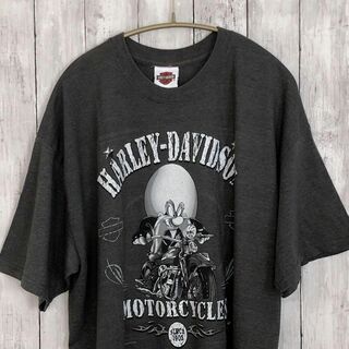 ハーレーダビッドソン(Harley Davidson)のメイドインUSA　ルーニーチューン　オーバーサイズＸＬ　濃い灰色　グレー　古着(Tシャツ/カットソー(半袖/袖なし))