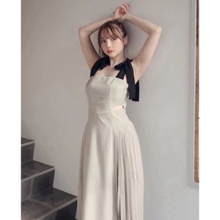 andmary Ann ribbon pleats dress beige(ロングワンピース/マキシワンピース)