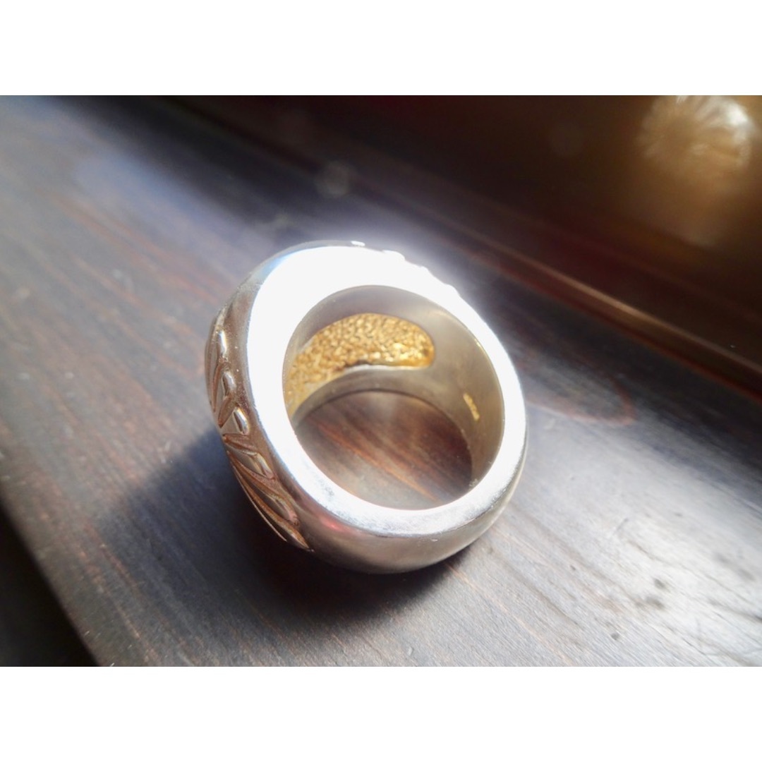 仁尾彫金『一つ星ジルコニア、プラチナ太陽の楕円印台リング 仁尾彫金『一つ星ジルコニア、プラチナ太陽の楕円印台リング