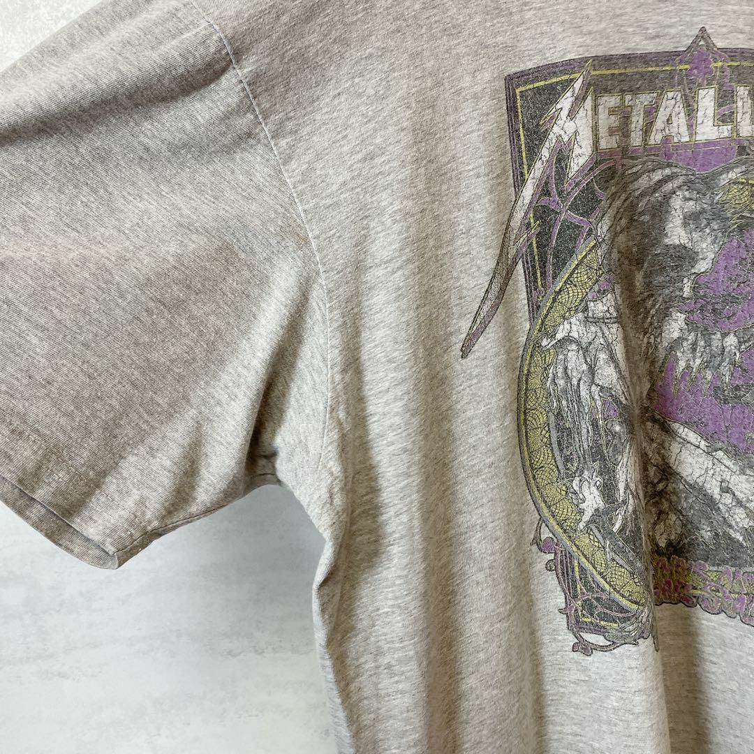 MUSIC TEE(ミュージックティー)のメタリカ　メタル　バンドＴシャツ　オーバーサイズＬ　灰色グレー　メンズ　古着 メンズのトップス(Tシャツ/カットソー(半袖/袖なし))の商品写真
