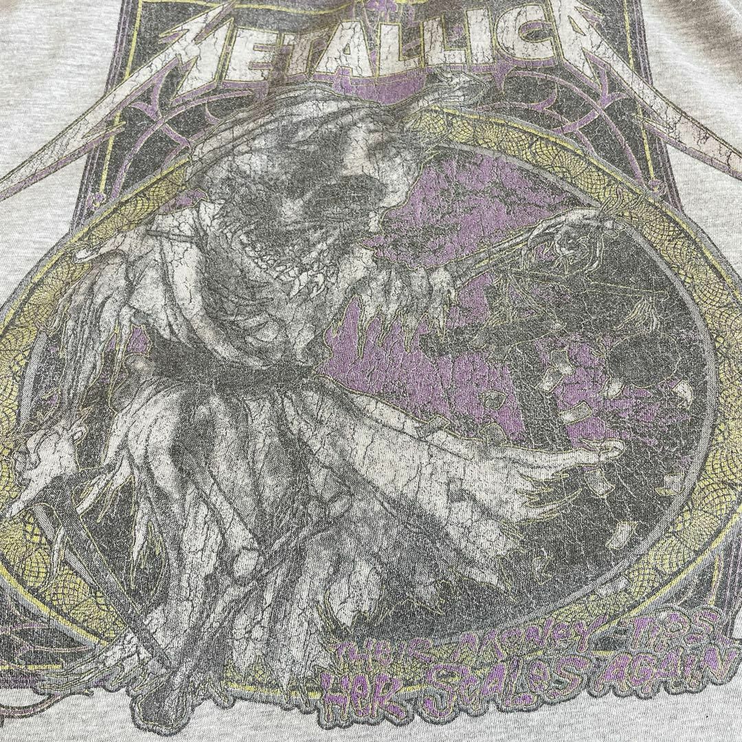 MUSIC TEE(ミュージックティー)のメタリカ　メタル　バンドＴシャツ　オーバーサイズＬ　灰色グレー　メンズ　古着 メンズのトップス(Tシャツ/カットソー(半袖/袖なし))の商品写真